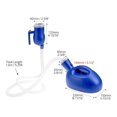 Portable Urinal for Men with 1.6m 2000ml Tube for Travel Car Camping Emergency On The Go (1/4)