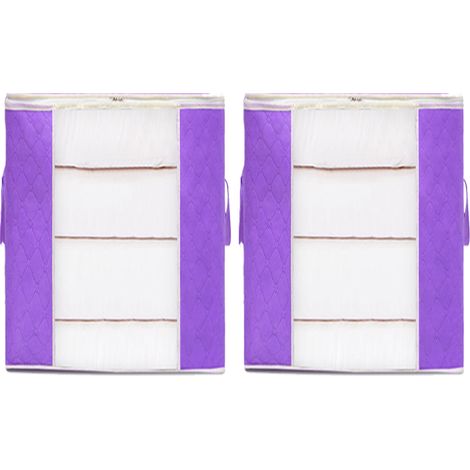 Sac de rangement pour couette de pour vêtements de pour maison 462848 cm 2pcs Violet (1/5)