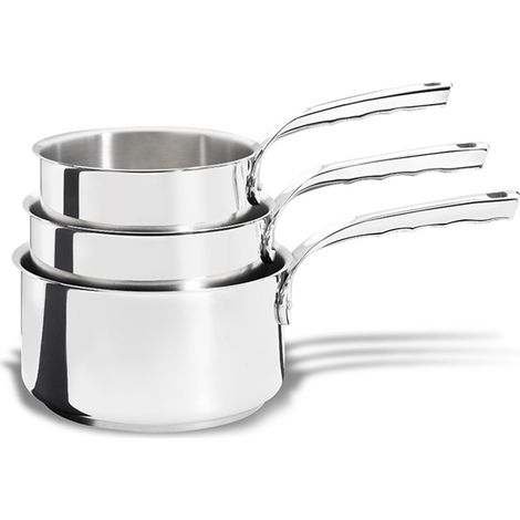 Lot de 3 casseroles inox 16,18 et 20 cm - De Buyer - 3410.03