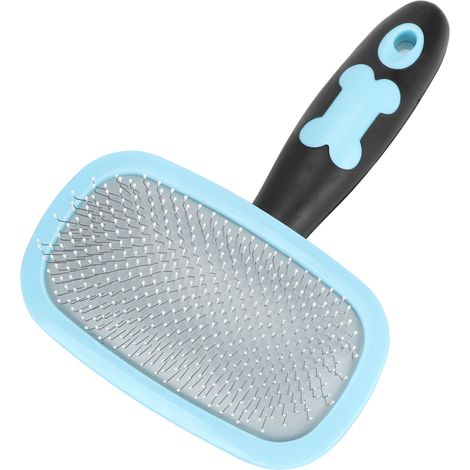 Peigne à poils pour chat et chien, rotation à 360°, brosse démêlante, outil de toilettage pour animaux, bleu avec point (1/5)