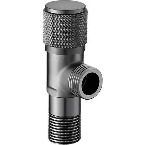 Électrovanne 1/2" G1/2 Corps Laiton 4 Points Robinet Arrêt Triangle Heater Salle de Bain WC Machine Gray (1/5)