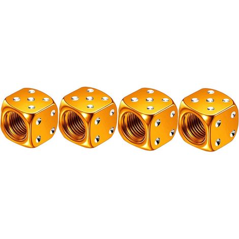 Bouchons de valve colorés en alliage d'aluminium en forme de dés pour pneus de voiture, bouchons de valve métalliques pour voitures et motos, embouts de valve (1/3)