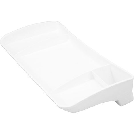 Support rangement caché derrière écran TPE pour Tesla Model 3 Y, organiseur console centrale avec porte-mouchoirs, boîte de rangement tableau de bord, remplacement, blanc (1/5)