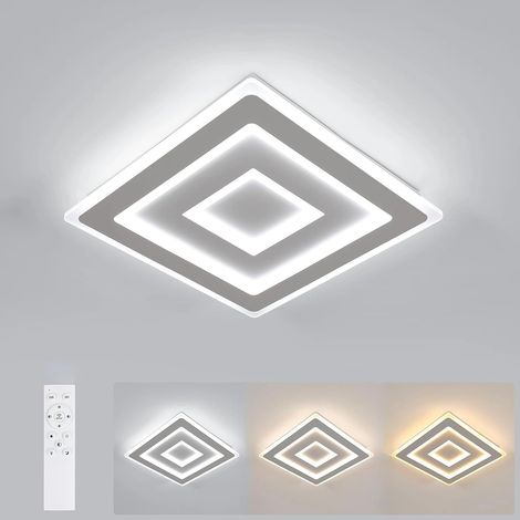 GOECO Square LED Ceiling Light, 40cm 52W 5850LM, Dimmable & Tunable White (3000K-6500K), Remote Control Included, Modern Flat Panel for Living Room, Bedroom, Kitchen (1/5)
