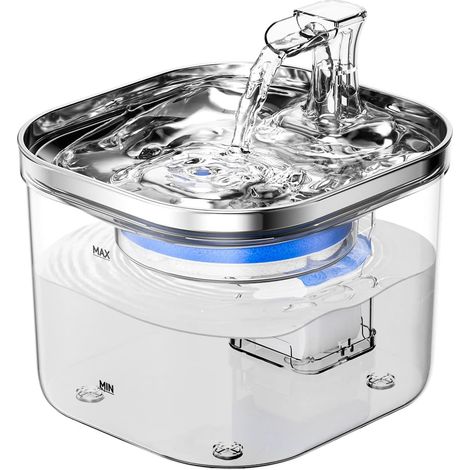 Katzenwasserspender, 2-Liter-Katzennapf aus Edelstahl 304 (1/4)