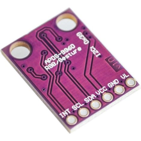 Sensor de gestos infrarrojo RGB, GY-9960-3.3 APDS-9960 Reconocimiento de dirección de movimiento Módulo de reconocimiento de color Módulo de sensor de luz ambiental para Arduino y Robot DIY