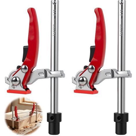 Set de 2 serre-joints rapides – 20 cm / 16 cm – Réglables – Professionnels – CNC et soudage (1/5)