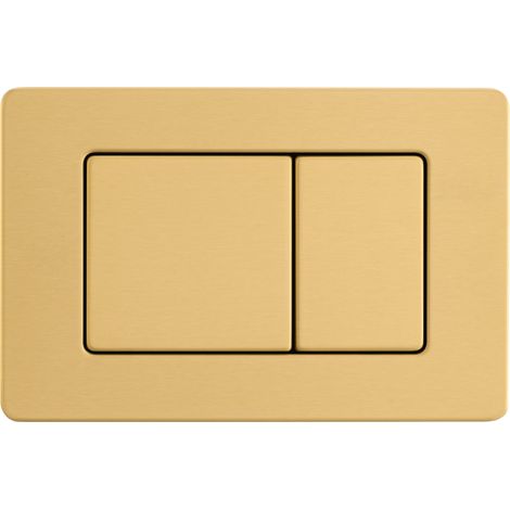 Balneo Plaque de commande WC en acier inoxydable brossé AXO doré - plaque encastrée pour bâti-support - double touche 2 fonctions (1/4)