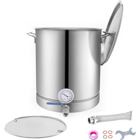 Mophorn Fermentador de Cerveza Tanque de Fermentación de Cerveza de Acero Inoxidable 60,6 L Base de Olla de 3 Capas Kit de Preparación Profesional con Termómetro Válvula de Bola Asas de Tapa Cervecerí (1/5)