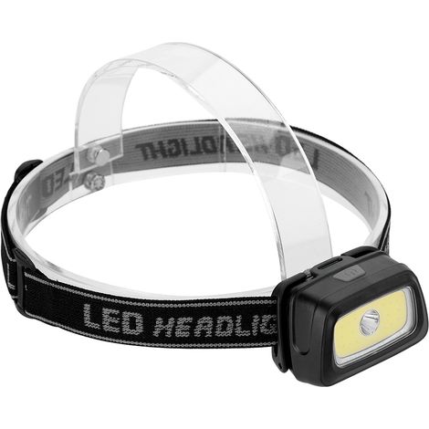 Lampe frontale COb XPE réglable et rotative pour la randonnée et le camping, noire (1/5)