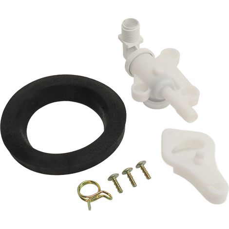 Kit 2 vannes d'eau pour toilettes RV 34100, adaptable Aqua-Magic Style Lite et Plus, pièce de rechange camping-car, remplacement robinetterie, noir et blanc, 2 pièces (1/5)