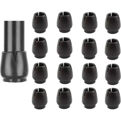 Lot de 16 pieds de meubles en silicone pour chaises – Protection de sol noire – Taille unique (1/4)