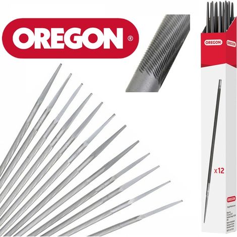 Lime ronde double taille 4,75 mm pour affûtage chaînes – Lot de 12 pcs – Compatible avec chaînes Oregon – 70503