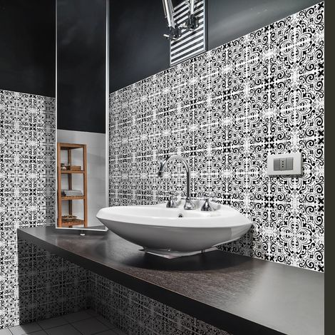 Sticker Mural Carrelage adhésif Cuisine Salle de Bain - 60 STICKERS CARRELAGES AZULEJOS SOFIVIA - 60stickers10x10cm (1/5)