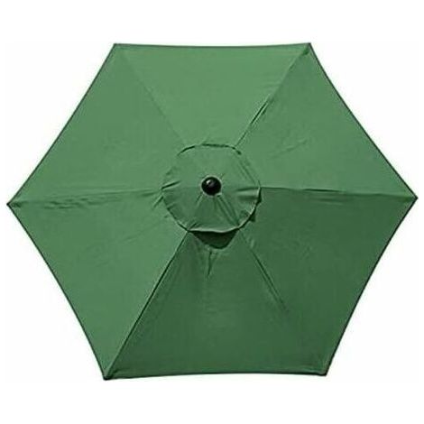 Housse De Rechange pour Parasol - 6 Baleines - 2 M/2,7 M/3 M - Impermable - Anti-Ultraviolet - Tissu De Rechange (2.7M / 8.9Ft,Green) (1/5)