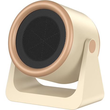 Chauffage d'appoint électrique portable 500 W, chauffage rapide et écoénergétique par résistance chauffante, sûr et silencieux, orientable à 90° avec protection contre la surchauffe, beige (1/5)