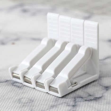 Lot de 4 Pinces de Nappe en Plastique Blanc avec Pince réglable à Haute Tension,Pince de Table pour Jardin, Pique-Nique, fête, Cuisine et Restaurant. 61.75.7 cm (1/3)