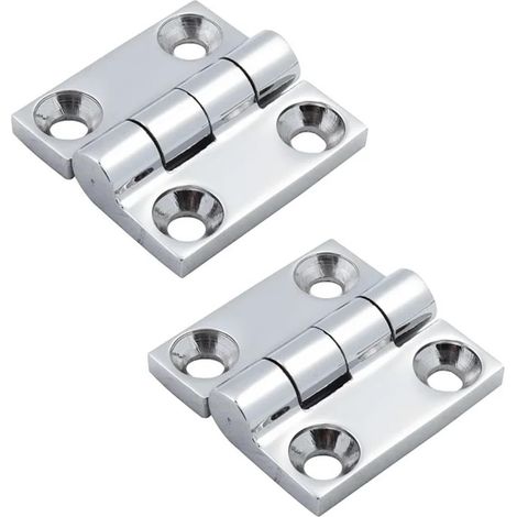 Charnières à Bout en Acier Inoxydable 316, 2 pièces, avec 4 Trous, 38mm, 50mm, Poli Miroir, charnières Robustes for matériel de Bateau Marin(38X38mm) (1/5)