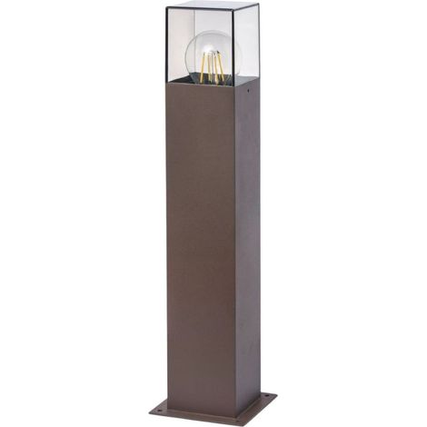 TrAdE Shop Traesio - Lampione Giardino Per Vialetti Lampioncino Rosso Ruggine Da Esterno Ip44 Attacco E27 B440 - (1/5)