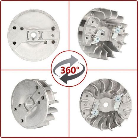 Volant moteur pour trononneuse - LUSKYKA - Compatibilité modèles 136, 137, 141, 142 - Alliage d'aluminium résistant (1/3)