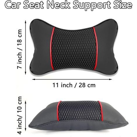 Coussin Appuie Tete Voiture Appui-Tête De Voiture en PU Cuir avec Mousse Mémoire Oreiller Cervical pour Voiture Appui Tete Voiture pour Soutien du Cou Protection De La Colonne Cervicale 1Pièce (1/4)