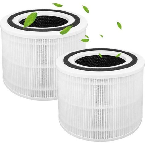 Lot de 2 Filtre, HEPA H13 et Charbon Actif, Structure 3 en 1, Pour Core 300 et 300S, Maison (1/5)