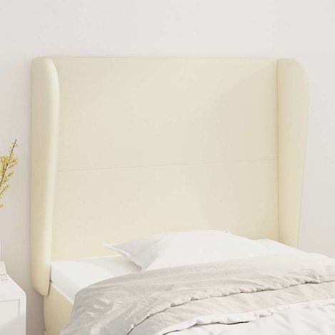 vidaXL Cabecero con orejas de cuero sintético crema 83x23x118/128 cm (1/5)