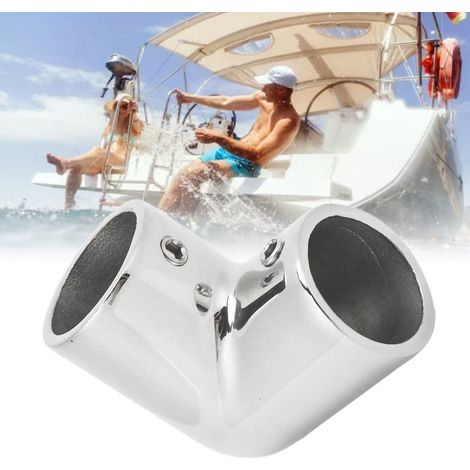 Rampe de bateau à 2 entrées en acier inoxydable, coude à 90 degrés, construction robuste, poli fin, connecteur de tuyau 25 mm pour bateau.