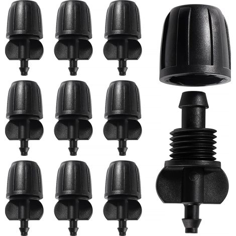 10 Raccords D'Irrigation, Connecteur 2-Voies Pour Tube 8/12mm À 4/7mm, Plastique Noir, Pour Jardin, Pelouse