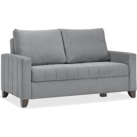 EVERGREENWEB - Divano Letto 2 posti GRIGIO trasformabile in comodo Letto con Materasso matrimoniale 140x190 cm - Prontoletto, dal tessuto morbido Double (1/5)