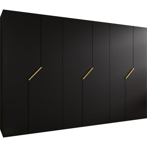 Armario Hartford 596, Negro, 202x300x52cm, Puertas de armario: Con bisagras, Número de estantes: 0 (1/5)