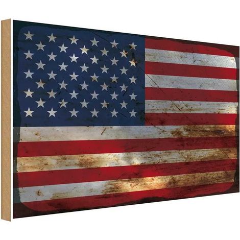 Panneau en bois 30x40 cm États-Unis Amérique USA (1/4)