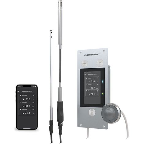 Enregistreur de données SAUERMANN. Si-CPE320, Vitesse de l'air, Pression, Température, 1 voie voies ( Prix pour 1 )