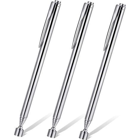 Outils Télescopiques Magnétiques 3 Pièces,Magnet de Ramassage,Tige Télescopique Magnétiques Extensible Portable,Tige d\'extension Magnétique de Ramassage,Tige Télescopiques Avec Clip de Poche (1/5)