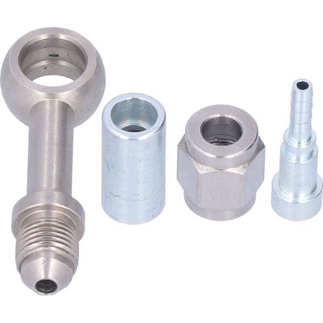Jeffergarden Raccord Banjo de Frein, 4 Pièces/ensemble 0 ° M10 Ligne D'huile de Frein Raccord Banjo Adaptateur de Tuyau de Remplacement en Acier Inoxydable pour Moto-DOU
