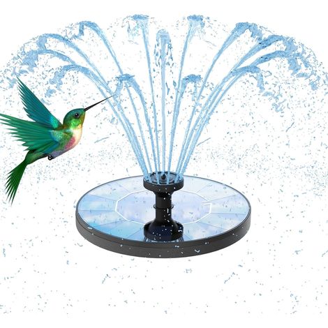 Fontaine solaire extérieure – 6 styles jets – pompe flottante – jardin/bassin/bain oiseaux – DIY (1/5)