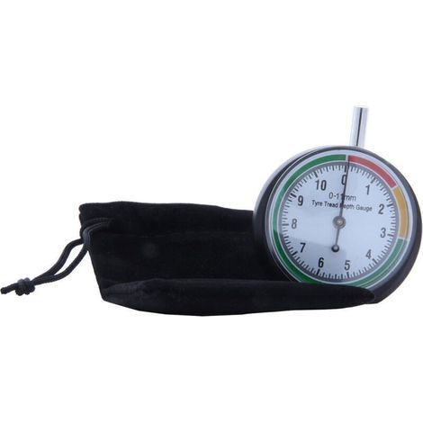 Jauge de profondeur de bande de roulement de pneu - Outil de mesure de profondeur - 0-11 mm/0-0,43" - Diamètre du cadran 44 mm (1,7") - Manomètre pour voiture, camion, vélo, moto (1/3)