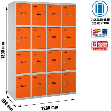 Simonrack Casier d'esterno in metallo grigio e arancione