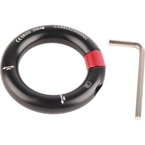 Anneau de rappel 12 mm, connecteur détachable pour escalade, point de connexion pour arboriculture et sauvetage, noir (1/5)