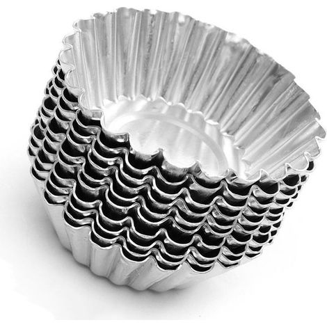 Moule À Tartelettes En Aluminium - 20 Pièces - Pour Tartelettes, Cupcakes Et Petits Gâteaux - Réutilisable (1/5)