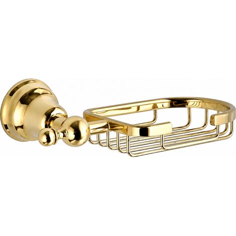 Porte-savon grille 7759-GP rétro américain finition PVD doré, accessoires salle de bain muraux 30 × 20 × 10 cm, 5 kg – Livraison gratuite (1/2)