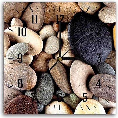 Horloge Décorative Murale Motif Galets Apaisants - 30 x 30 cm (1/5)