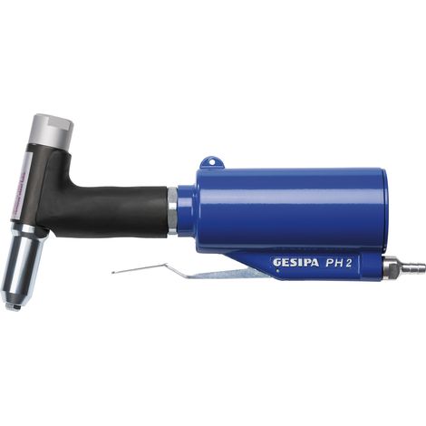 Remachadora neumático-hidráulico PH 2, Carrera de trabajo : 15 mm, Fuerza de ensamblaje 7375 N, presión de servicio 6 bar (1/2)
