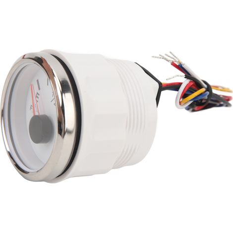 Jauge à carburant 52mm E-1/2-F Éclairage RVB Cadran Blanc Acier Inox DC 9-32V Résistance 0-190Ω (1/5)
