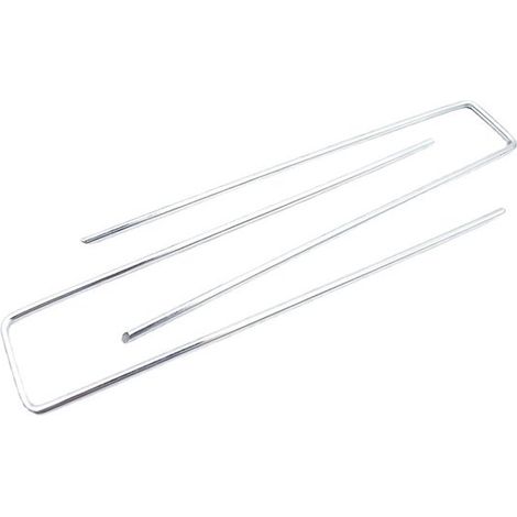 Set mit 105 verzinkten Stahl-Erdankern – Durchmesser 2,2 mm – geeignet für Unkrautvlies, Kunstrasen, Rohre usw., 2,2 x 40 x 100 mm x 105 Stück, Silber (1/5)