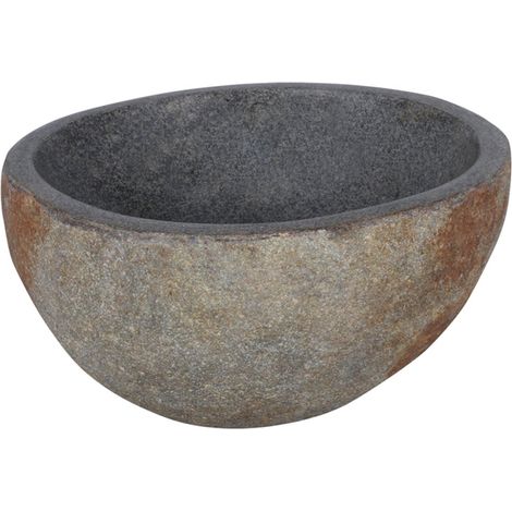 Differnz nusa lavabo en pierre de rivière diamètre 30 39 cm