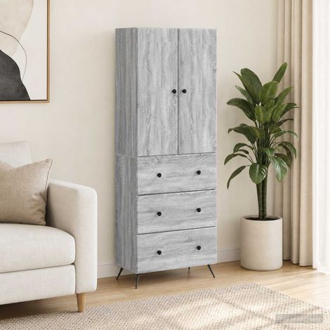vidaXL Schrankset 2 pcs Grau Sonoma 66 x 34,5 x 90 cm Holzwerkstoff (1/5)