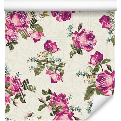 Papier peint tendance à motifs de roses pour salon et chambre 50x1000 cm (1/5)