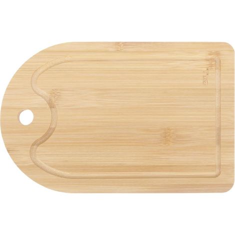 Tagliere in legno di bambù con scanalature e occhiello, 22x15x1 cm