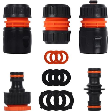 Lotto di 12 Connettore Tubo di Irrigazione in Plastica ABS Rubinetto Filettato 2-in-1 Giardino Lavaggio (1/5)